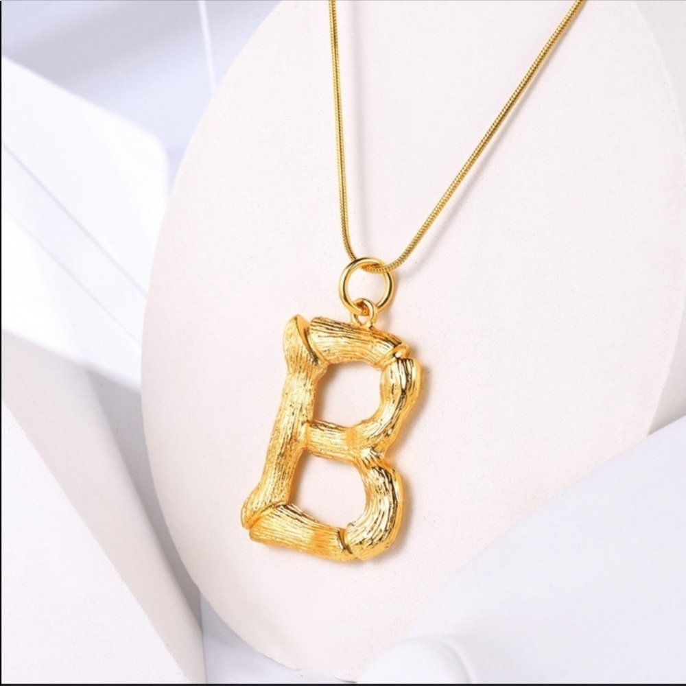 New 18K gold plated letter “ B “ necklace